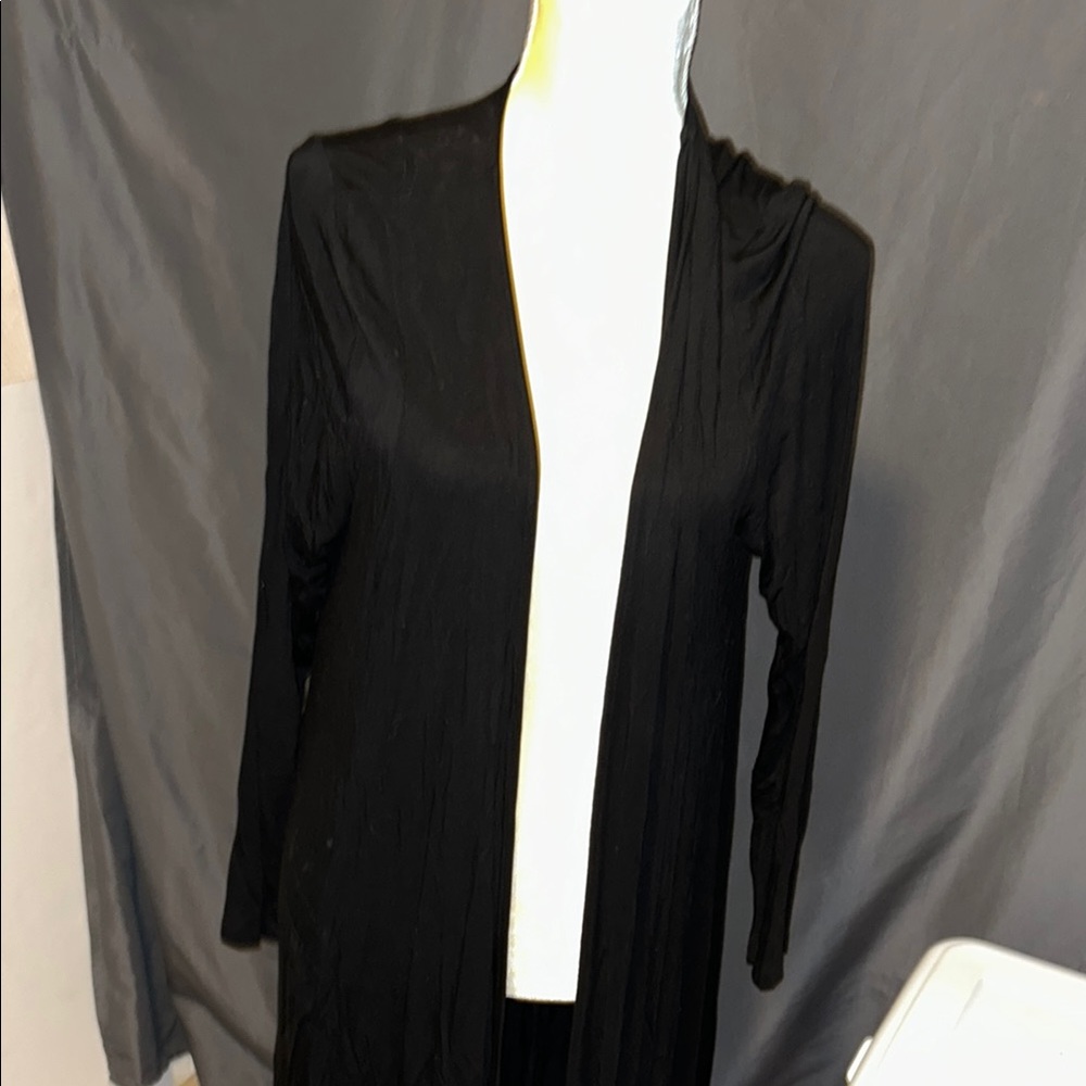 Elegant Black Long Sleeve Cardigan